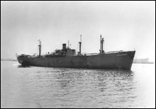 This EC2-S-C1 type Liberty ship is similar to the Quartette, wrecked 
at Pearl and Hermes Atoll (Photo Courtesy of the US Naval Historical Center)